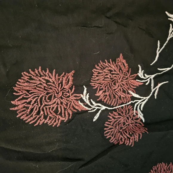 Floral Black and Red Womens Shirt - Picture 4 of 5